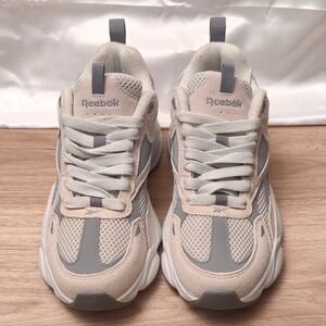 NEW Reebok Cream and Gray Athletic Shoes